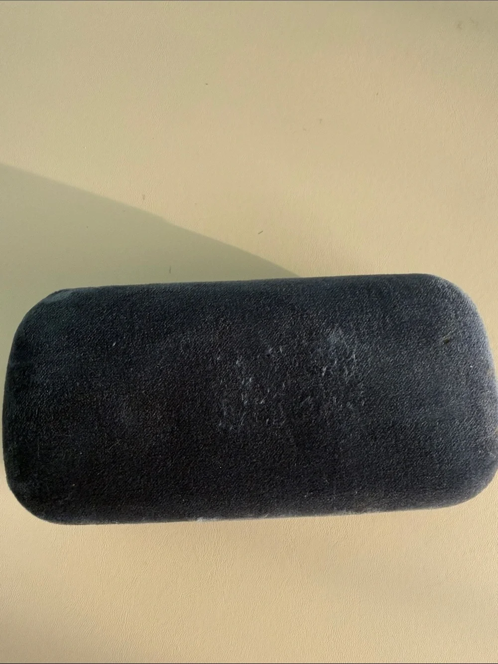 Gucci Velvet Eyewear Case in Blue Exterior and Burgundy Interior with Gold Logo